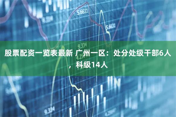 股票配资一览表最新 广州一区：处分处级干部6人，科级14人